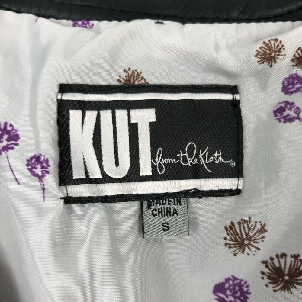 KUT from the Kloth Leather Blazer Jacket Sz S - Picture 6 of 8